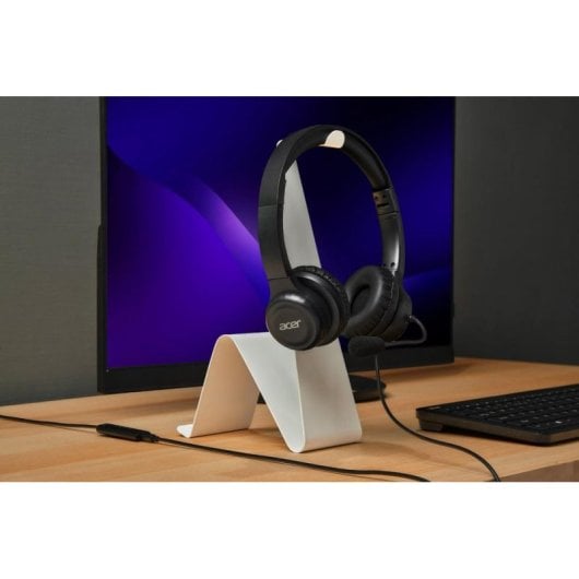 Auriculares Acer AHW154 con cable USB y jack 3,5 mm para oficina y call center negros