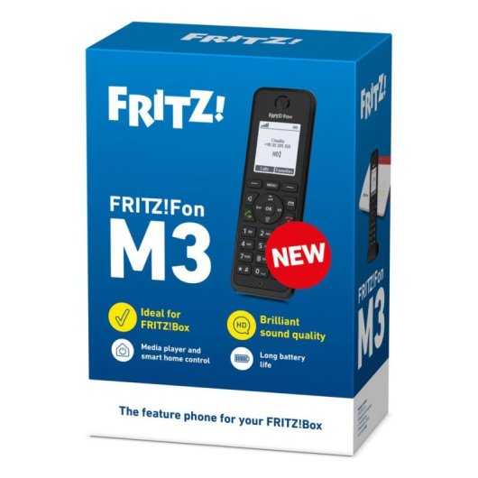 Telefone Fon M3 International DECT Sem Fio com Altifalante e Identificador de Chamadas Preto
