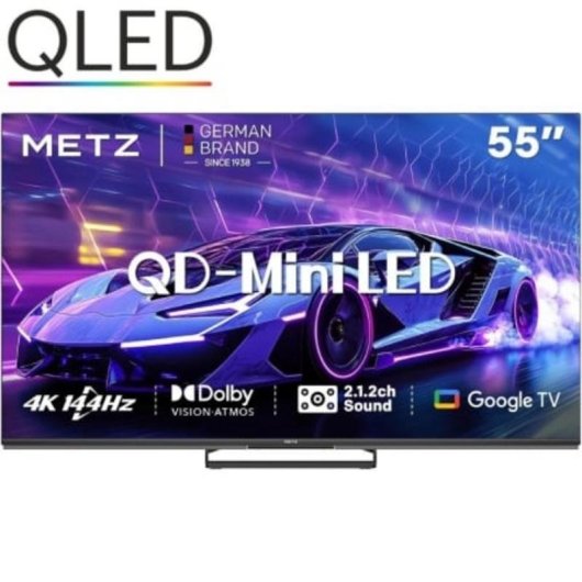 TV Metz QLED Mini LED 55MNE8000Z 55" 4K UltraHD 144Hz Smart TV Google TV Dolby Vision