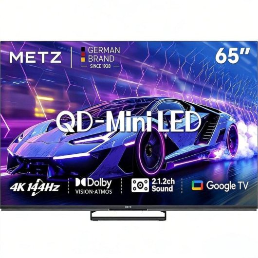 TV Metz QD Mini LED 65MNE8000Z 65" 4K UltraHD 144Hz Smart TV Google TV Dolby Vision