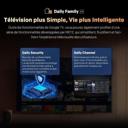 TV Metz QLED 43MUF7000Z 43" 4K UltraHD 60Hz Smart TV Google TV HDR Dolby Audio