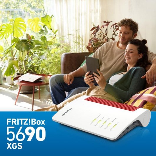 Router Fritz Box 5690 XGS WiFi 7 Dupla Banda 7,1 Gbps Ethernet USB