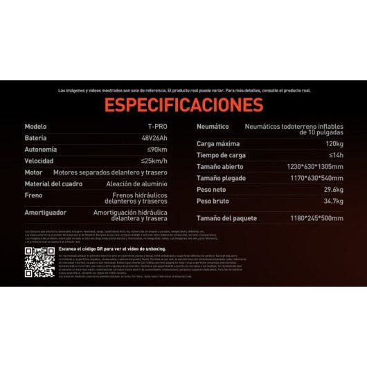 Monopattino elettrico Joyor T-Pro 500W Autonomia 90km Ruote 10 pollici Freni idraulici