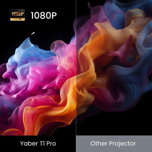 Projetor Yaber T1 Pro 1080p 1080 Lúmens 200" LED LCD Smart TV Portátil