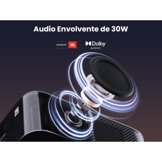 Projetor Yaber K3 1080p 1600 Lumens 200" LED LCD Wi-Fi 6 Bluetooth Portátil