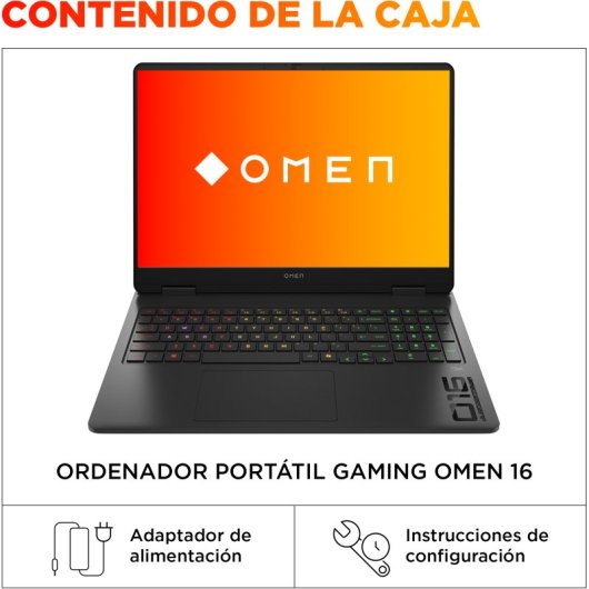 Portátil HP OMEN 16-am0030ns 16" Intel Core Ultra 7 255H 32GB 1TB SSD RTX 5060 FHD 144Hz FreeDOS