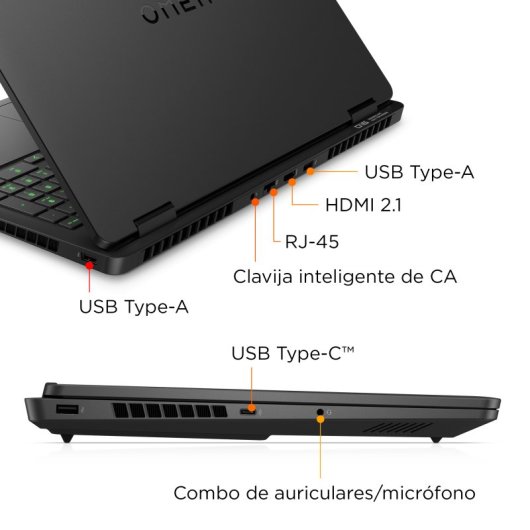 Portátil HP OMEN 16-am0030ns 16" Intel Core Ultra 7 255H 32GB 1TB SSD RTX 5060 FHD 144Hz FreeDOS