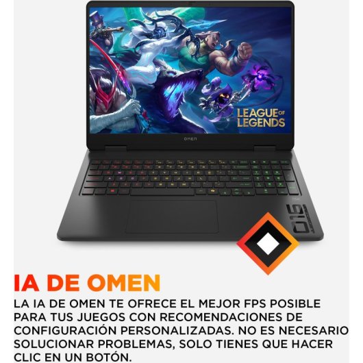 Portátil HP OMEN 16-am0030ns 16" Intel Core Ultra 7 255H 32GB 1TB SSD RTX 5060 FHD 144Hz FreeDOS