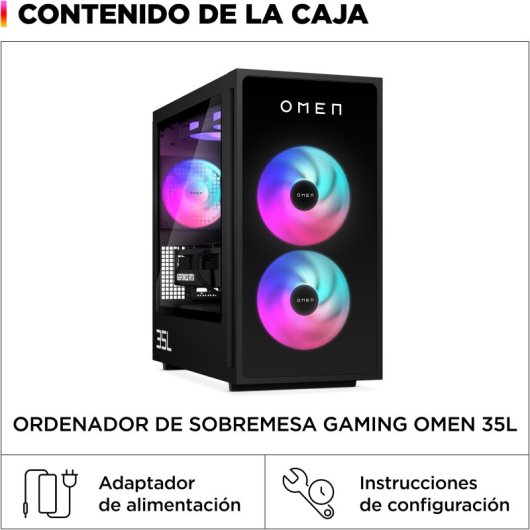 PC Sobremesa HP OMEN 35L GT16-0123ns Intel Core i7-14700F 16GB 1TB SSD RTX 5060 FreeDOS WiFi 6E