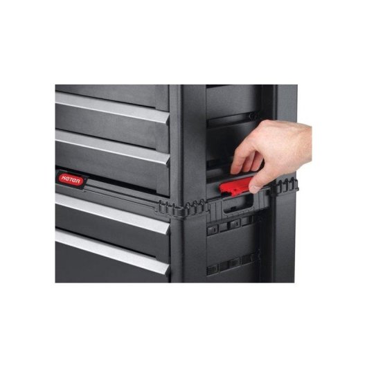 Caixa de Ferramentas Modular Keter Preta 5 Gavetas Rodas Freio