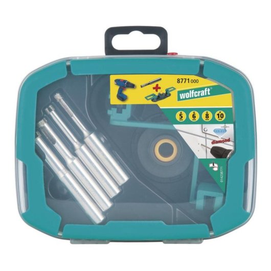 Juego de Brocas Diamantadas Wolfcraft 8771000 para Baldosa y Cerámica Ø 5-10 mm, 7 Piezas