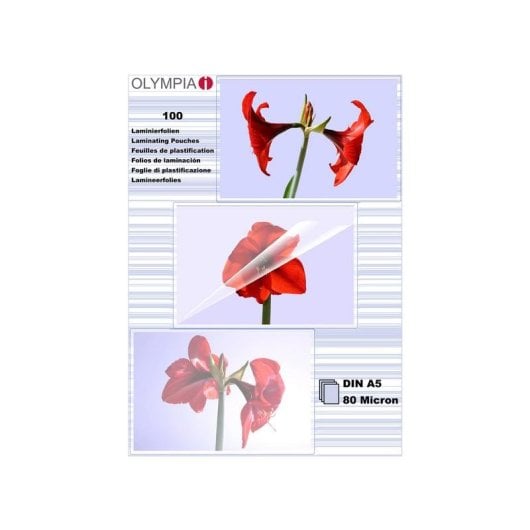 Plastificatori Olympia A5 80 micron Trasparenti 100 pezzi