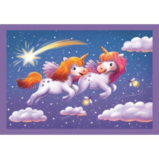 Puzzle 4 en 1 A Day with Unicorns Clementoni 12, 16, 20 y 24 piezas