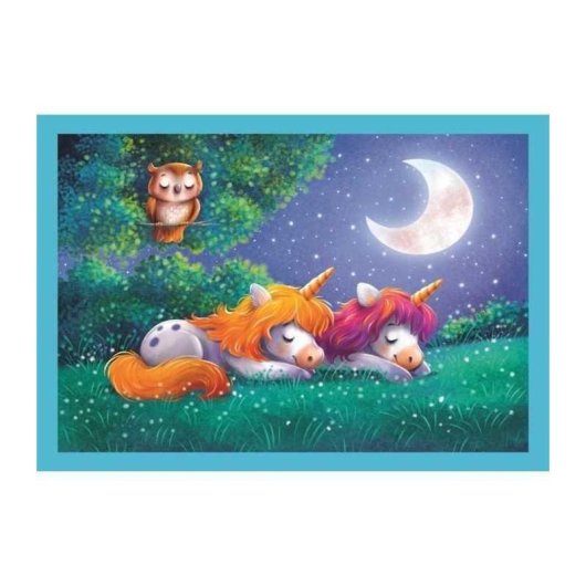 Puzzle 4 en 1 A Day with Unicorns Clementoni 12, 16, 20 y 24 piezas