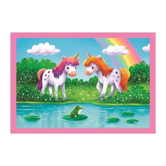 Puzzle 4 en 1 A Day with Unicorns Clementoni 12, 16, 20 y 24 piezas