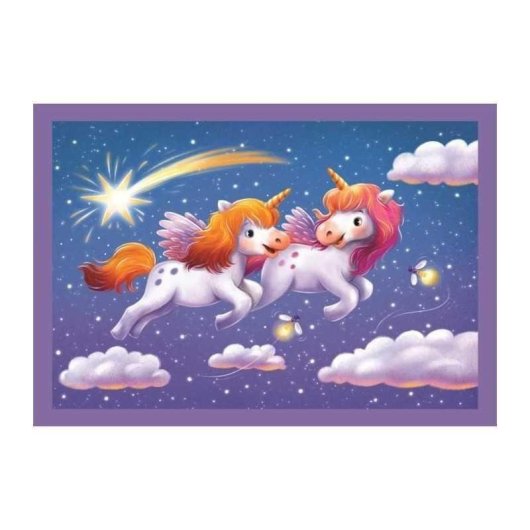 Puzzle 4 en 1 A Day with Unicorns Clementoni 12, 16, 20 y 24 piezas