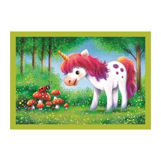 Puzzle 4 en 1 A Day with Unicorns Clementoni 12, 16, 20 y 24 piezas
