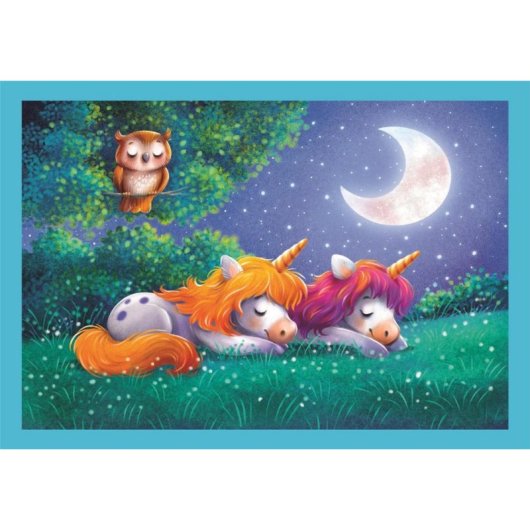 Puzzle 4 en 1 A Day with Unicorns Clementoni 12, 16, 20 y 24 piezas