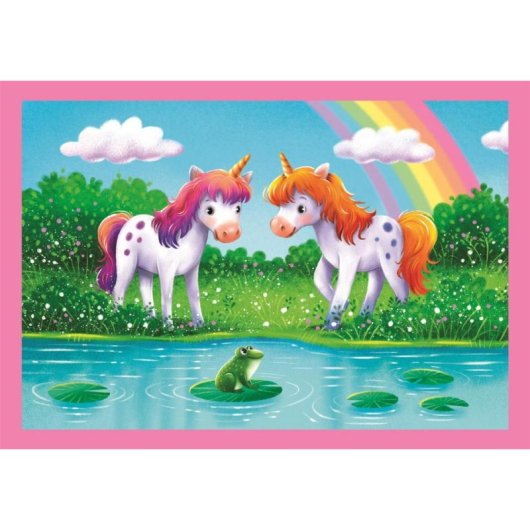 Puzzle 4 en 1 A Day with Unicorns Clementoni 12, 16, 20 y 24 piezas