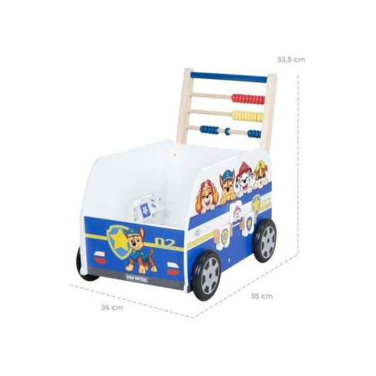 Andador de madeira ROBA Paw Patrol com centro de atividades, azul, a partir de 12 meses