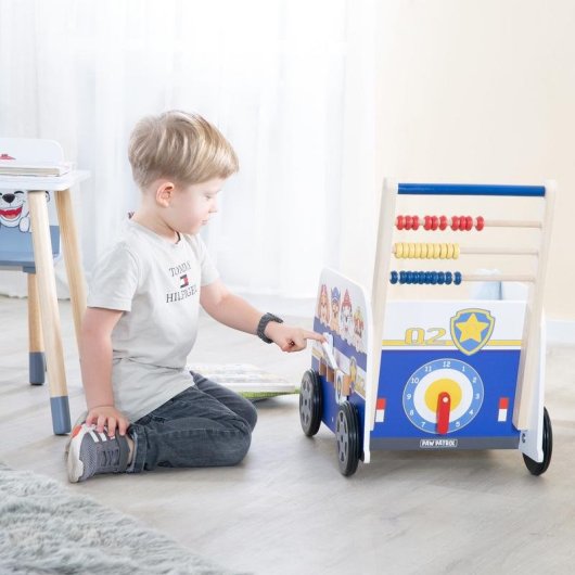 Andador de madeira ROBA Paw Patrol com centro de atividades, azul, a partir de 12 meses