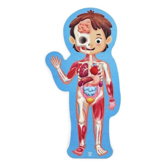 Puzzle Educativo Hape Cuerpo Humano 60 Piezas 3D con Póster Multilingüe