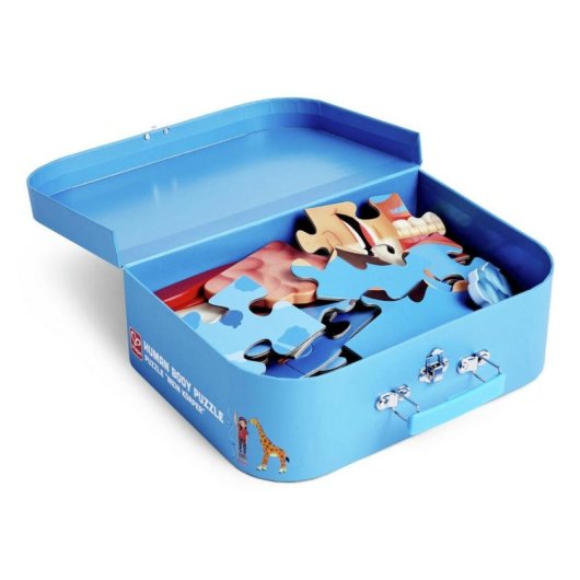 Puzzle Educativo Hape Cuerpo Humano 60 Piezas 3D con Póster Multilingüe