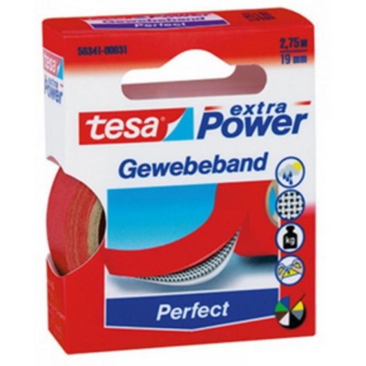 Fita adesiva Tesa Vermelha 19 mm 2,75 m