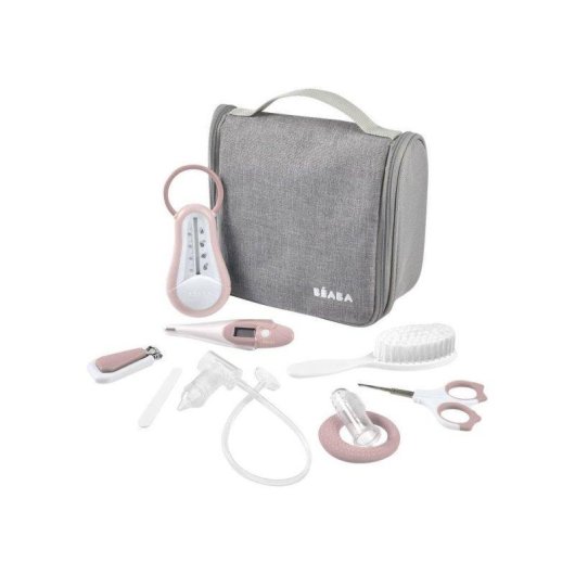 Trousse de Toilette Nomada Bebé Rosa Beaba con 9 Accesorios