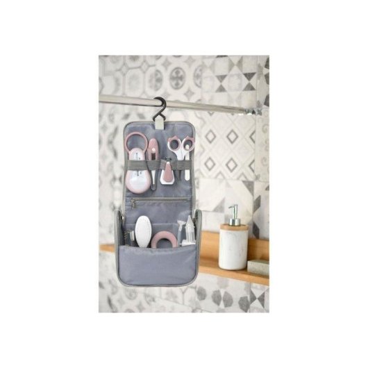 Trousse de Toilette Nomada Bebé Rosa Beaba con 9 Accesorios