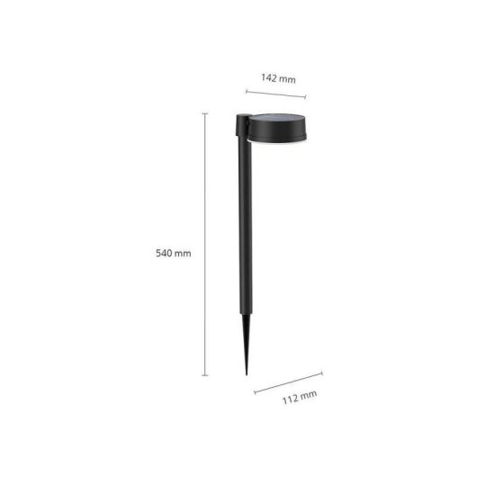Lâmpada Solar LED Philips Vynce para Jardim e Pátio, 1,5 W, Sensor Dia/Noite, 2700 K, IP44