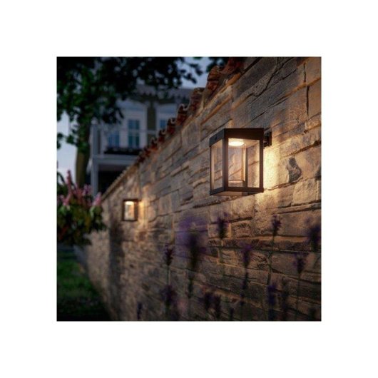 Aplique de Pared Exterior Solar Philips Camill 1,4 W Negro con Sensor de Movimiento