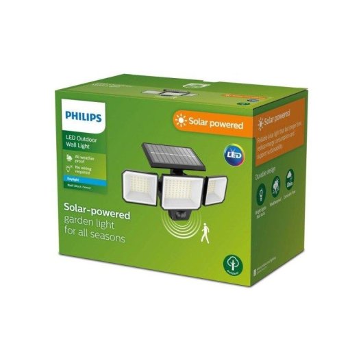Foco Solar de Seguridad Philips Nysil 8,7 W 1000 Lm 5000 K IP65 Negro