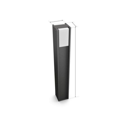 Lámpara Poste Exterior Inteligente Philips Hue Turaco Antracita 1100 Lm