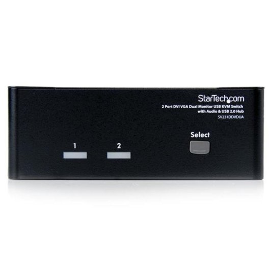 Switch KVM DVI+VGA 2 portas StarTech.com com Áudio e USB 2.0