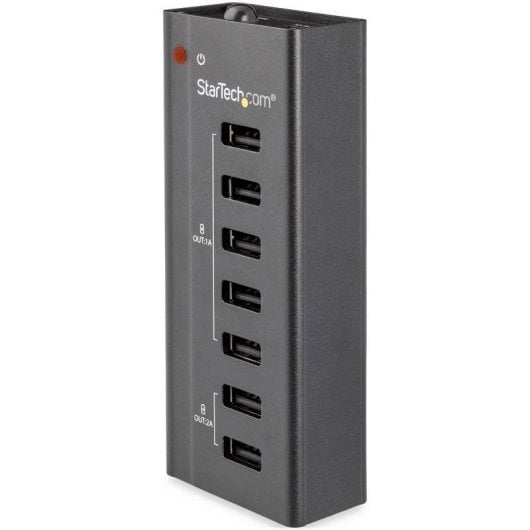 Cargador StarTech 7 Puertos USB Autónomo 5x1A 2x2A Montaje Pared