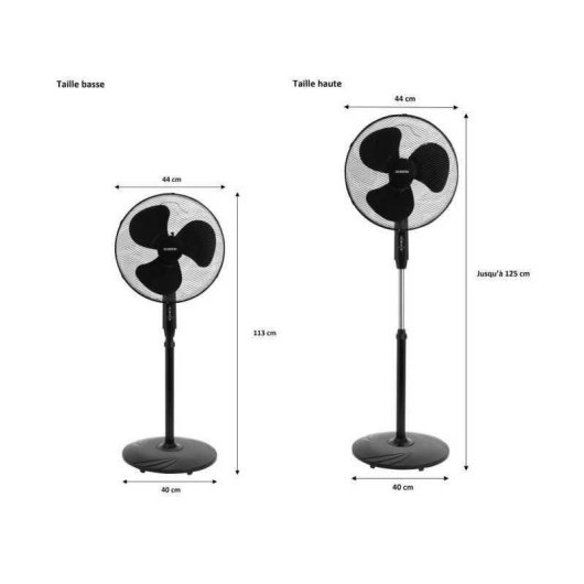 Ventilador de Pie Oceanic 45W 3 Velocidades Mando a Distancia Temporizador Oscilación