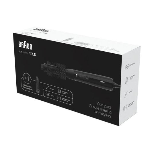 Cepillo Moldeador Braun AS1.5 300W 2 Temperaturas Función Frío 2 Accesorios Negro
