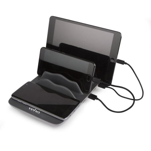 Cargador Veho TA-7 Interior 4 Puertos USB 2.0 Inalámbrico Negro