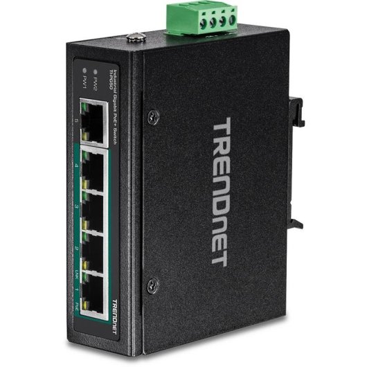 Switch Industriale TRENDnet TI-PG50 5 Porte Gigabit PoE+ DIN-Rail