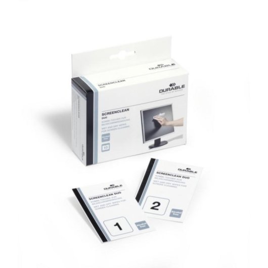 Kit de limpieza Durable Screenclean Duo 10 toallitas para pantallas