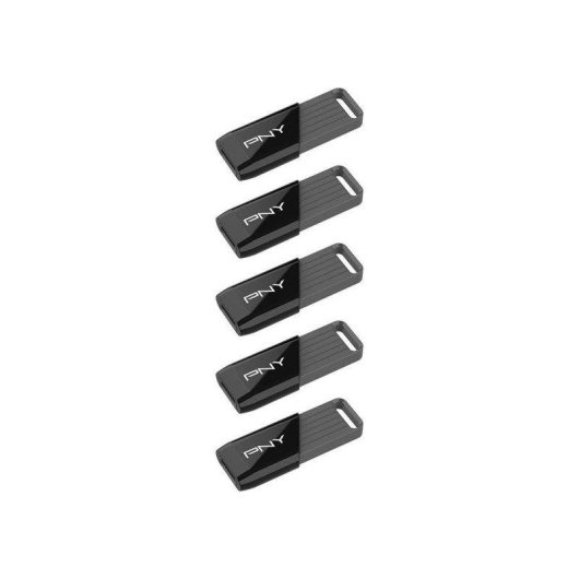 USB-Stick PNY Attaché X 64 GB USB 3.2 Slide Schwarz Grau 5er Pack