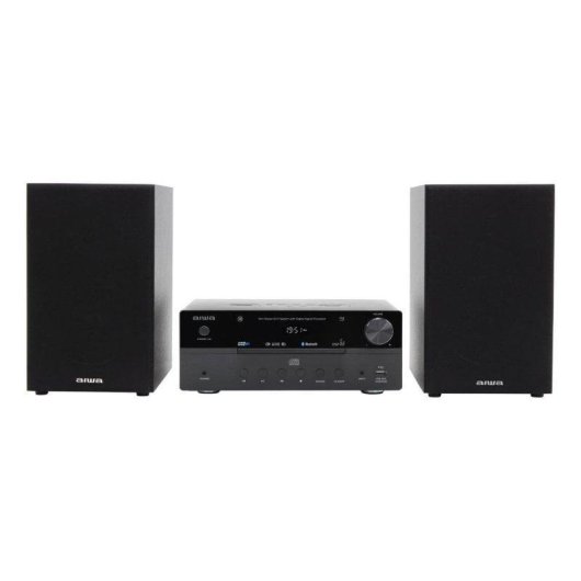 Microset Aiwa MSBTU-550 50W RMS Bluetooth 5.0 USB FM LED Zwart