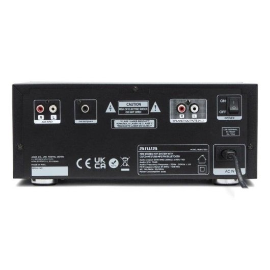 Microset Aiwa MSBTU-550 50W RMS Bluetooth 5.0 USB FM LED Zwart