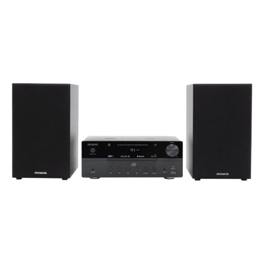 Microset Aiwa MSBTU-550 50W RMS Bluetooth 5.0 USB FM LED Zwart