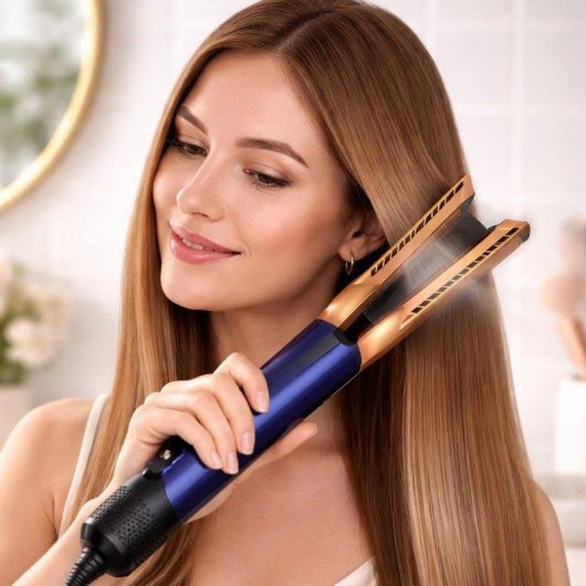 Plancha de Pelo 2 en 1 Klack Seco y Húmedo Iónica 1300W Azul