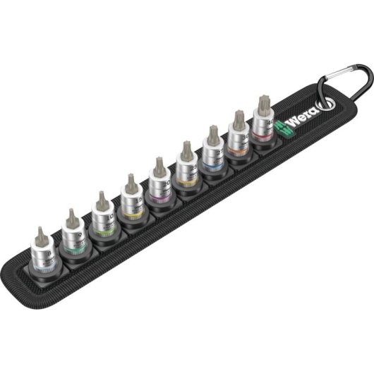 Juego de enchufes Wera 1/4" Métrico 9 cabezales 40,8,9,10,15,20,25,27,30 mm