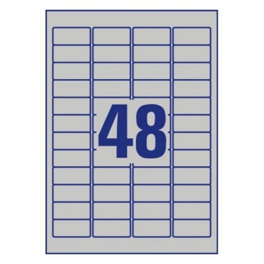 Etiqueta para impresora autoadhesiva Avery L6009-8 Plata A4 Poliéster Laser