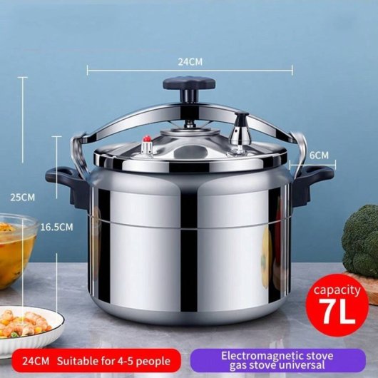 Olla A Presión Klack 7l De Aluminio Con Asas Reforzadas – Gran Capacidad Y Apta Para Todo Tipo De Fuegos