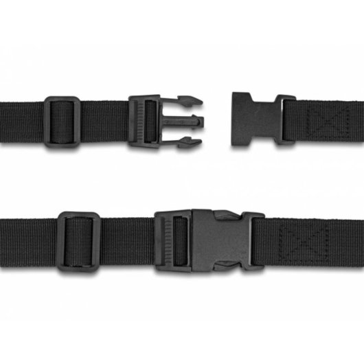 Correa de equipaje ajustable Delock 1,5 m negra 2 piezas